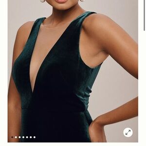 Jenny Yoo Logan Velvet Maxi Dress - Emerald - Size 2